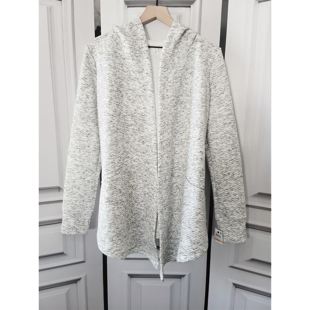 NEW Ideology Women's Marled Open Front Hooded Sweater Coat - Small